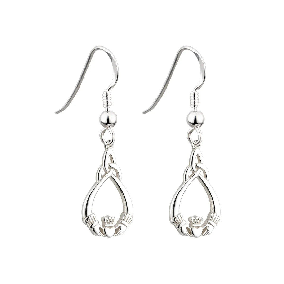 Sterling Silver Claddagh and Trinity Earrings